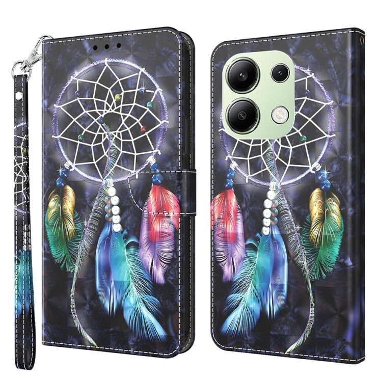 3D Painted Pattern Leather Phone Case, For Xiaomi Redmi A3, For Xiaomi Redmi Note 13 4G
