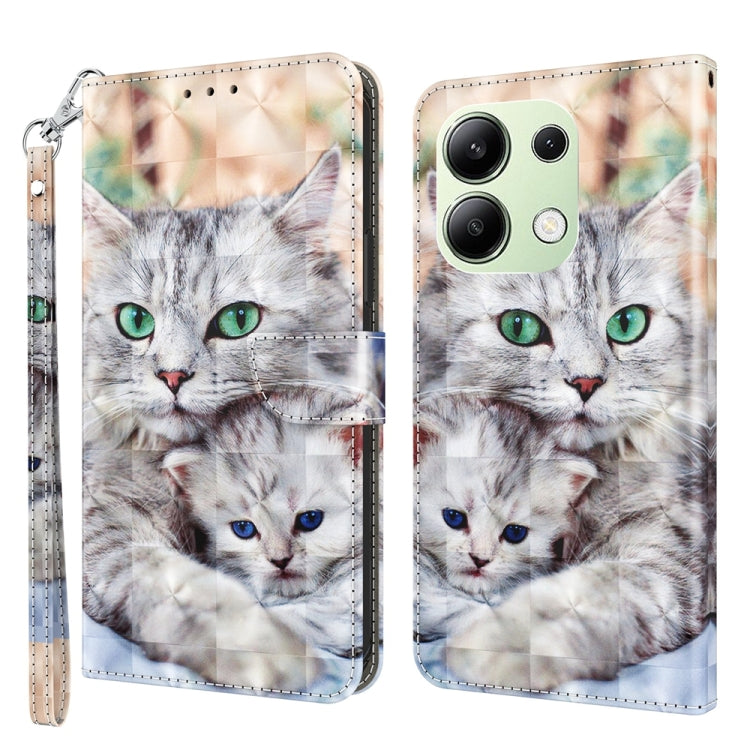 3D Painted Pattern Leather Phone Case, For Xiaomi Redmi A3, For Xiaomi Redmi Note 13 4G