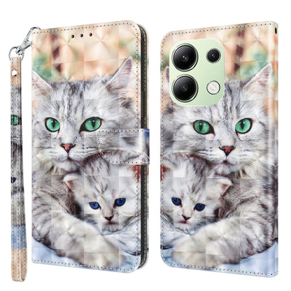3D Painted Pattern Leather Phone Case, For Xiaomi Redmi A3, For Xiaomi Redmi Note 13 4G