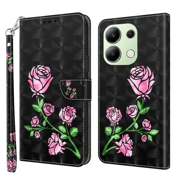 3D Painted Pattern Leather Phone Case, For Xiaomi Redmi A3, For Xiaomi Redmi Note 13 4G