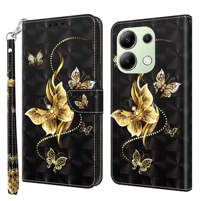 3D Painted Pattern Leather Phone Case, For Xiaomi Redmi A3, For Xiaomi Redmi Note 13 4G