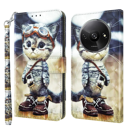 3D Painted Pattern Leather Phone Case, For Xiaomi Redmi A3, For Xiaomi Redmi Note 13 4G