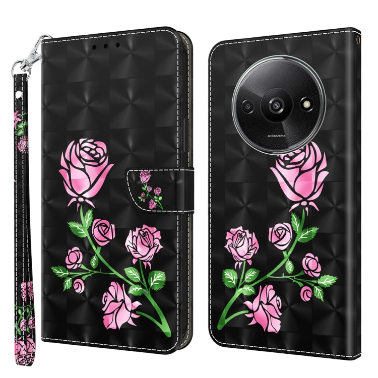 3D Painted Pattern Leather Phone Case, For Xiaomi Redmi A3, For Xiaomi Redmi Note 13 4G