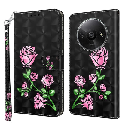 3D Painted Pattern Leather Phone Case, For Xiaomi Redmi A3, For Xiaomi Redmi Note 13 4G