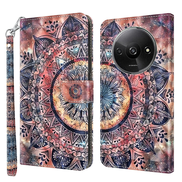 3D Painted Pattern Leather Phone Case, For Xiaomi Redmi A3, For Xiaomi Redmi Note 13 4G