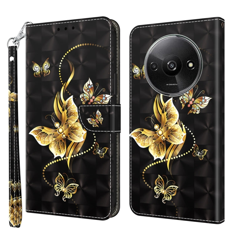 3D Painted Pattern Leather Phone Case, For Xiaomi Redmi A3, For Xiaomi Redmi Note 13 4G