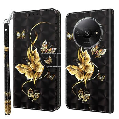 3D Painted Pattern Leather Phone Case, For Xiaomi Redmi A3, For Xiaomi Redmi Note 13 4G