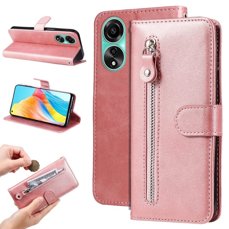 Fashion Calf Texture Zipper Leather Phone Case, For OPPO A58 4G, For OPPO Reno10 5G / Reno10 Pro 5G Global, For OPPO A78 4G, For OPPO Find X8 Pro