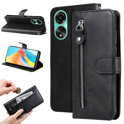 Fashion Calf Texture Zipper Leather Phone Case, For OPPO A58 4G, For OPPO Reno10 5G / Reno10 Pro 5G Global, For OPPO A78 4G, For OPPO Find X8 Pro