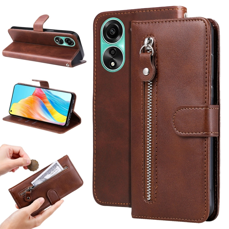 Fashion Calf Texture Zipper Leather Phone Case, For OPPO A58 4G, For OPPO Reno10 5G / Reno10 Pro 5G Global, For OPPO A78 4G, For OPPO Find X8 Pro