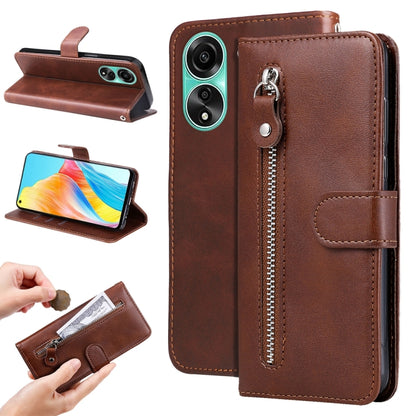 Fashion Calf Texture Zipper Leather Phone Case, For OPPO A58 4G, For OPPO Reno10 5G / Reno10 Pro 5G Global, For OPPO A78 4G, For OPPO Find X8 Pro