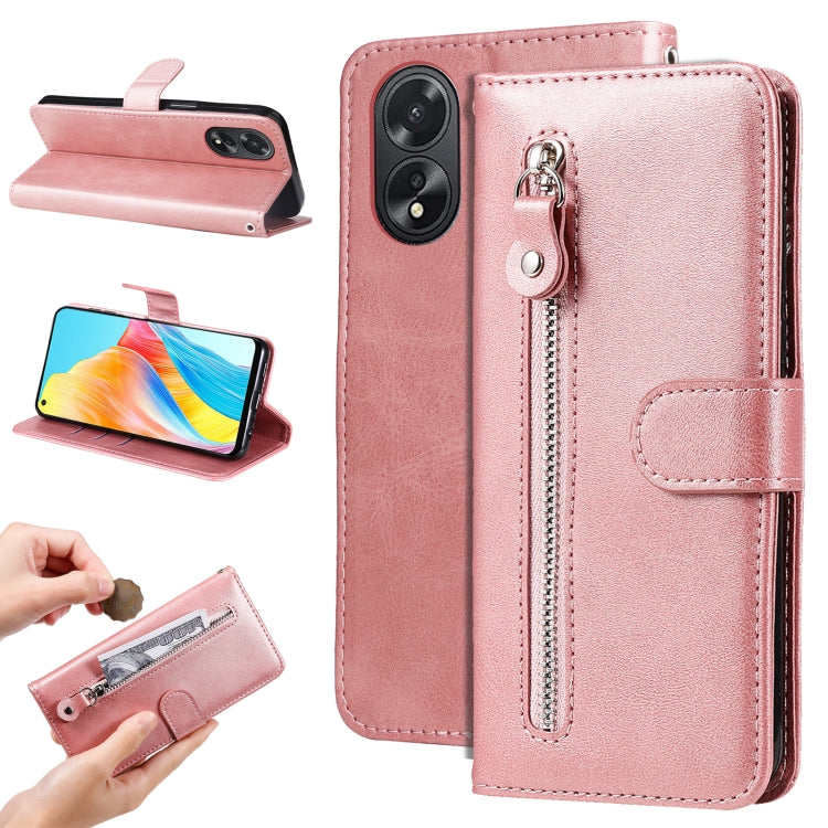 Fashion Calf Texture Zipper Leather Phone Case, For OPPO Reno11 F Global / F25 Pro Global, For OPPO Reno11 5G Global, For OPPO A59 5G / A2m, For OPPO A38 4G / A18 4G Global