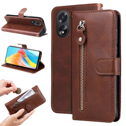 Fashion Calf Texture Zipper Leather Phone Case, For OPPO Reno11 F Global / F25 Pro Global, For OPPO Reno11 5G Global, For OPPO A59 5G / A2m, For OPPO A38 4G / A18 4G Global