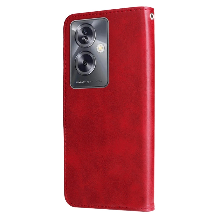 Fashion Calf Texture Zipper Leather Phone Case, For OPPO A79 5G