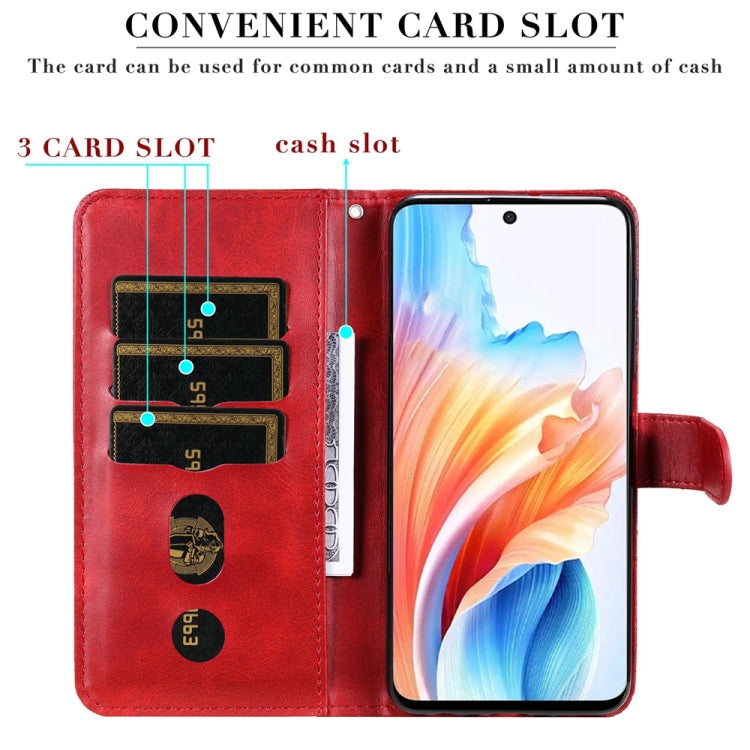 Fashion Calf Texture Zipper Leather Phone Case, For OPPO A79 5G