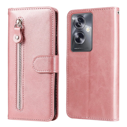 Fashion Calf Texture Zipper Leather Phone Case, For OPPO A79 5G