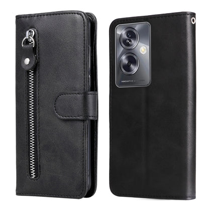 Fashion Calf Texture Zipper Leather Phone Case, For OPPO A79 5G