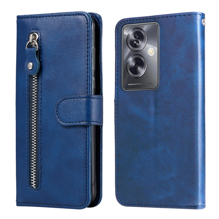 Fashion Calf Texture Zipper Leather Phone Case, For OPPO A79 5G