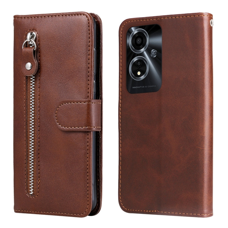 Fashion Calf Texture Zipper Leather Phone Case, For OPPO Reno11 F Global / F25 Pro Global, For OPPO Reno11 5G Global, For OPPO A59 5G / A2m, For OPPO A38 4G / A18 4G Global