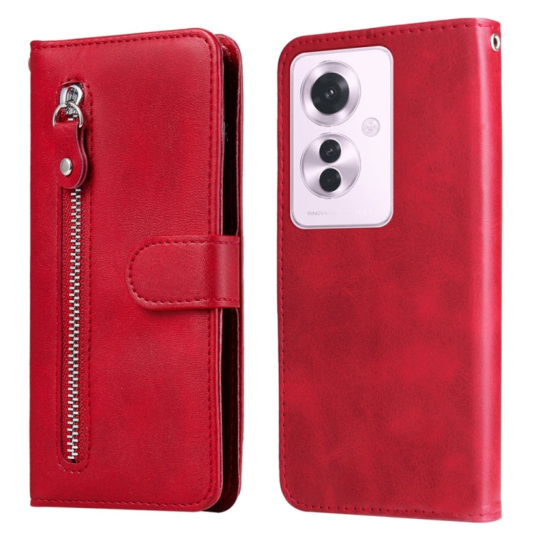 Fashion Calf Texture Zipper Leather Phone Case, For OPPO Reno11 F Global / F25 Pro Global, For OPPO Reno11 5G Global, For OPPO A59 5G / A2m, For OPPO A38 4G / A18 4G Global