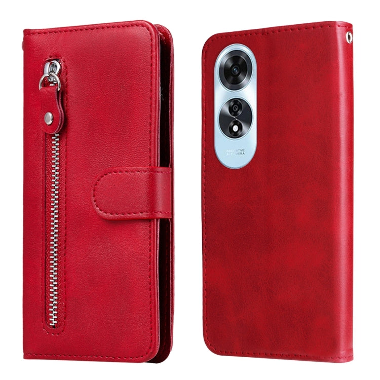 Fashion Calf Texture Zipper Leather Phone Case, For OPPO K12x, For OPPO A60 4G Global, For OPPO K12, For OPPO A3 Pro 5G