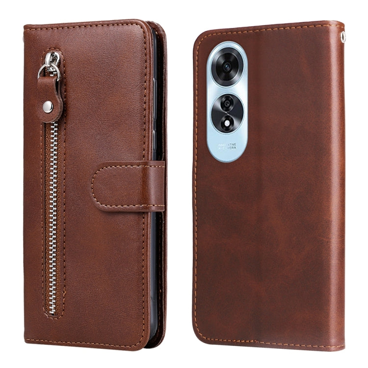 Fashion Calf Texture Zipper Leather Phone Case, For OPPO K12x, For OPPO A60 4G Global, For OPPO K12, For OPPO A3 Pro 5G