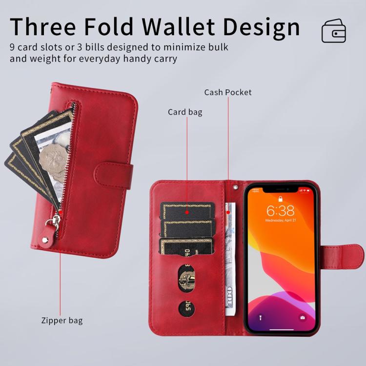 Fashion Calf Texture Zipper Leather Phone Case, For OPPO Reno13 / Reno14 / Reno14 F 5G Global, For OPPO A5x 4G / 5G / A3x 4G / 5G India, For OPPO Reno13 Pro / Reno14 Pro Global, For OPPO F29 5G Global