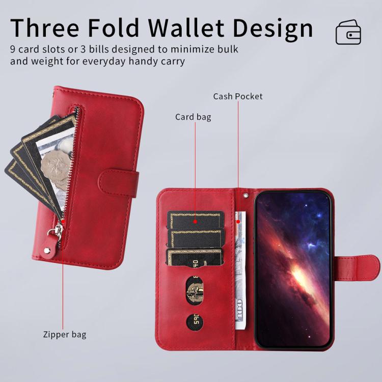 Fashion Calf Texture Zipper Leather Phone Case, For OPPO A5 Pro 5G Global, For OPPO Reno13 F 4G / 5G, For OPPO A5 Pro China, For OPPO Find X8