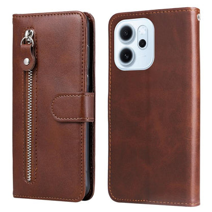 Fashion Calf Texture Zipper Leather Phone Case, For OPPO A7 Pro Max 5G, For OPPO F33 Pro 5G, For OPPO Reno15 F 5G, For OPPO Reno15 5G Global / Reno 15c 5G