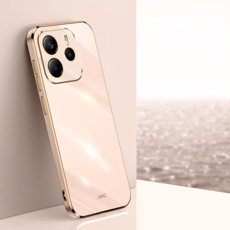 XINLI Straight Edge 6D Electroplate TPU Phone Case, For Redmi Note 14 Pro 4G Global, For Redmi Note 14 4G 163.25mm, For Redmi Note 14 5G Global