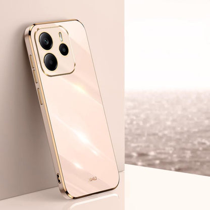 XINLI Straight Edge 6D Electroplate TPU Phone Case, For Redmi Note 14 Pro 4G Global, For Redmi Note 14 4G 163.25mm, For Redmi Note 14 5G Global