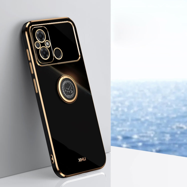 XINLI Straight Edge 6D Electroplate TPU Phone Case with Ring Holder, For Xiaomi Civi 3 5G, For Xiaomi Poco C55 4G, For Xiaomi Redmi Note 12 5G Global