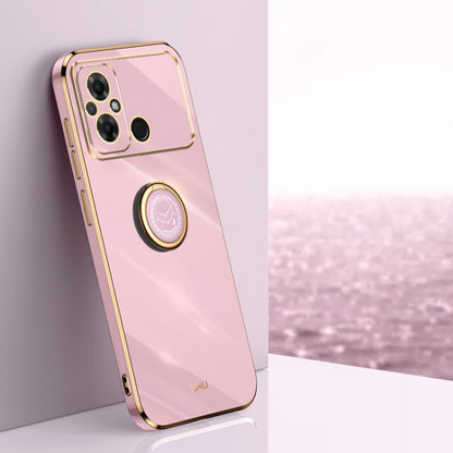 XINLI Straight Edge 6D Electroplate TPU Phone Case with Ring Holder, For Xiaomi Civi 3 5G, For Xiaomi Poco C55 4G, For Xiaomi Redmi Note 12 5G Global