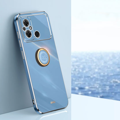 XINLI Straight Edge 6D Electroplate TPU Phone Case with Ring Holder, For Xiaomi Civi 3 5G, For Xiaomi Poco C55 4G, For Xiaomi Redmi Note 12 5G Global