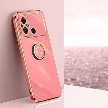 XINLI Straight Edge 6D Electroplate TPU Phone Case with Ring Holder, For Xiaomi Civi 3 5G, For Xiaomi Poco C55 4G, For Xiaomi Redmi Note 12 5G Global