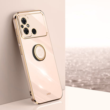 XINLI Straight Edge 6D Electroplate TPU Phone Case with Ring Holder, For Xiaomi Civi 3 5G, For Xiaomi Poco C55 4G, For Xiaomi Redmi Note 12 5G Global