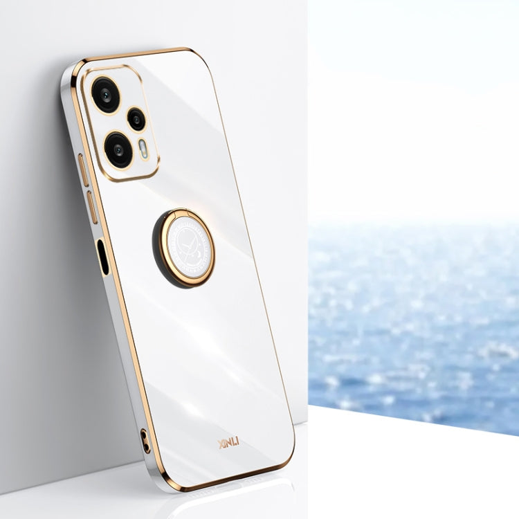XINLI Straight Edge 6D Electroplate TPU Phone Case with Ring Holder, For Xiaomi Redmi Note 12S 4G, For Xiaomi Redmi Note 12 Pro 4G, For Xiaomi Redmi Note 12 Turbo