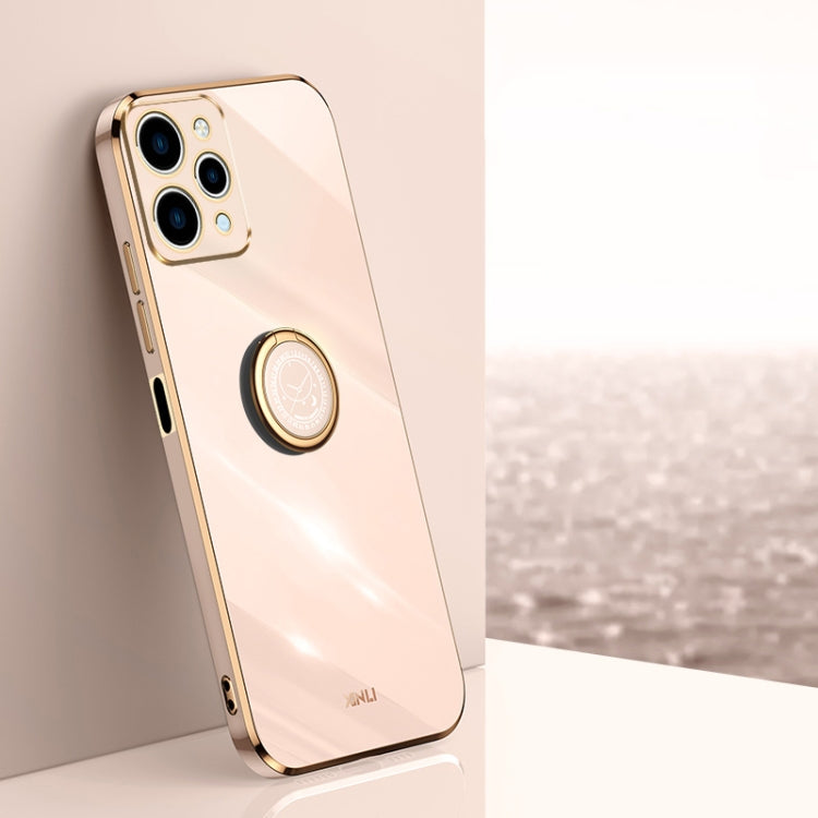 XINLI Straight Edge 6D Electroplate TPU Phone Case with Ring Holder, For Xiaomi Redmi Note 12R, For Xiaomi Redmi K70, For Xiaomi Redmi 12 4G
