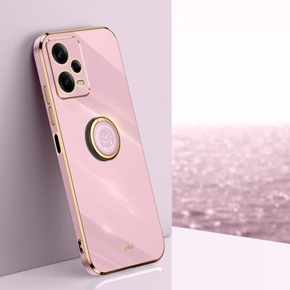 XINLI Straight Edge 6D Electroplate TPU Phone Case with Ring Holder, For Xiaomi Civi 3 5G, For Xiaomi Poco C55 4G, For Xiaomi Redmi Note 12 5G Global
