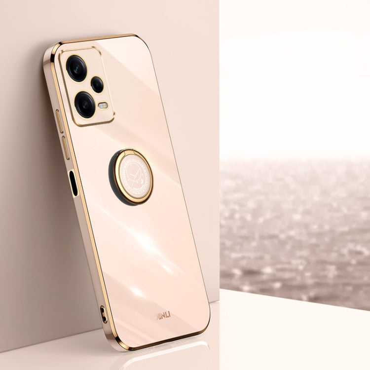 XINLI Straight Edge 6D Electroplate TPU Phone Case with Ring Holder, For Xiaomi Civi 3 5G, For Xiaomi Poco C55 4G, For Xiaomi Redmi Note 12 5G Global