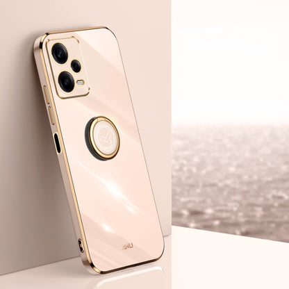 XINLI Straight Edge 6D Electroplate TPU Phone Case with Ring Holder, For Xiaomi Civi 3 5G, For Xiaomi Poco C55 4G, For Xiaomi Redmi Note 12 5G Global