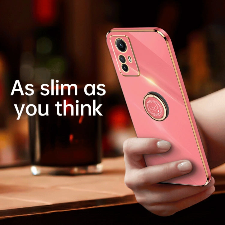XINLI Straight Edge 6D Electroplate TPU Phone Case with Ring Holder, For Xiaomi Redmi Note 12S 4G, For Xiaomi Redmi Note 12 Pro 4G, For Xiaomi Redmi Note 12 Turbo
