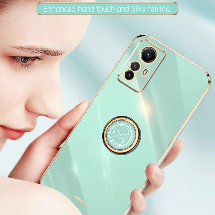 XINLI Straight Edge 6D Electroplate TPU Phone Case with Ring Holder, For Xiaomi Redmi Note 12S 4G, For Xiaomi Redmi Note 12 Pro 4G, For Xiaomi Redmi Note 12 Turbo