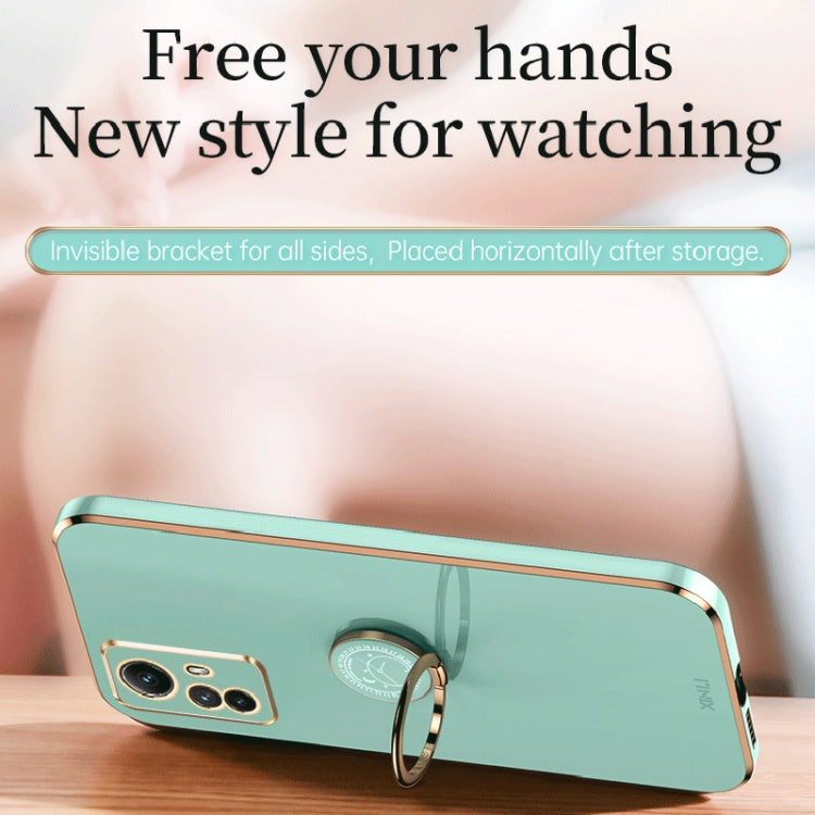 XINLI Straight Edge 6D Electroplate TPU Phone Case with Ring Holder, For Xiaomi Redmi Note 12S 4G, For Xiaomi Redmi Note 12 Pro 4G, For Xiaomi Redmi Note 12 Turbo