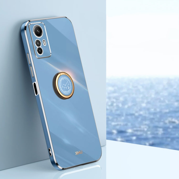 XINLI Straight Edge 6D Electroplate TPU Phone Case with Ring Holder, For Xiaomi Redmi Note 12S 4G, For Xiaomi Redmi Note 12 Pro 4G, For Xiaomi Redmi Note 12 Turbo