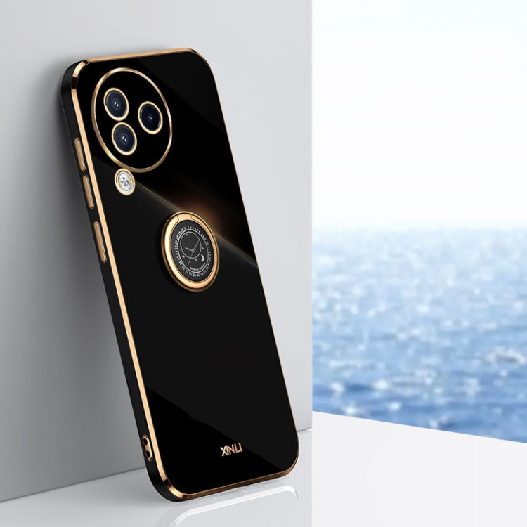 XINLI Straight Edge 6D Electroplate TPU Phone Case with Ring Holder, For Xiaomi Civi 3 5G, For Xiaomi Poco C55 4G, For Xiaomi Redmi Note 12 5G Global