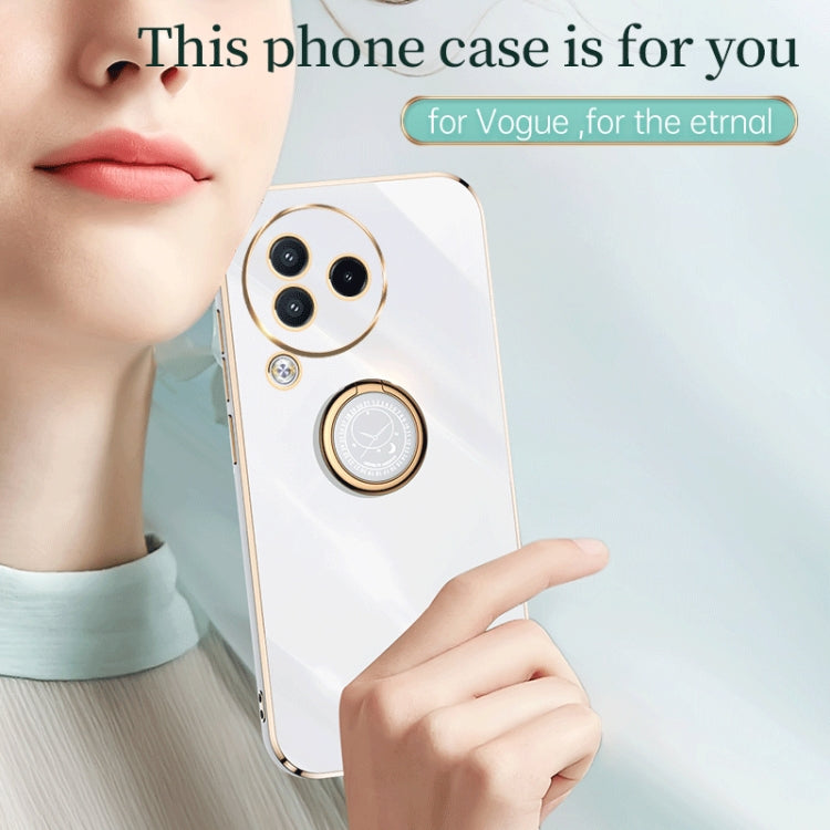 XINLI Straight Edge 6D Electroplate TPU Phone Case with Ring Holder, For Xiaomi Civi 3 5G, For Xiaomi Poco C55 4G, For Xiaomi Redmi Note 12 5G Global