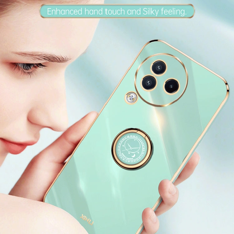 XINLI Straight Edge 6D Electroplate TPU Phone Case with Ring Holder, For Xiaomi Civi 3 5G, For Xiaomi Poco C55 4G, For Xiaomi Redmi Note 12 5G Global