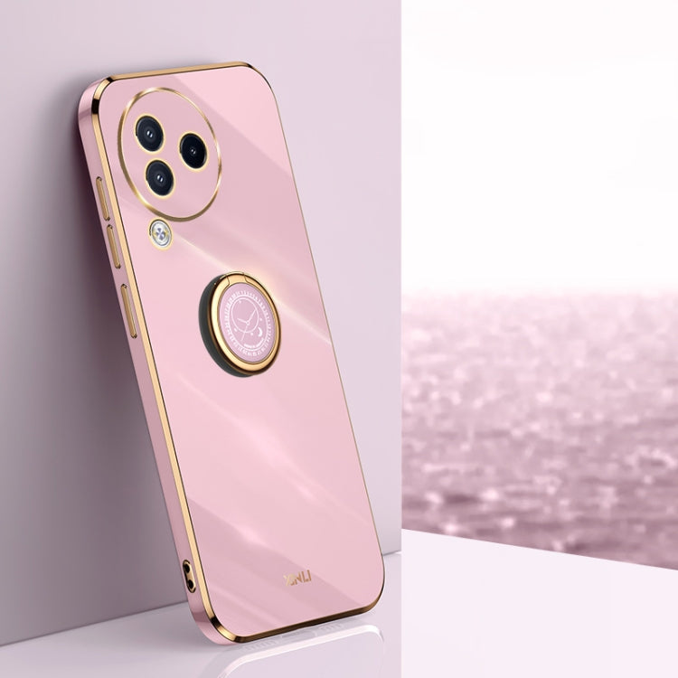 XINLI Straight Edge 6D Electroplate TPU Phone Case with Ring Holder, For Xiaomi Civi 3 5G, For Xiaomi Poco C55 4G, For Xiaomi Redmi Note 12 5G Global