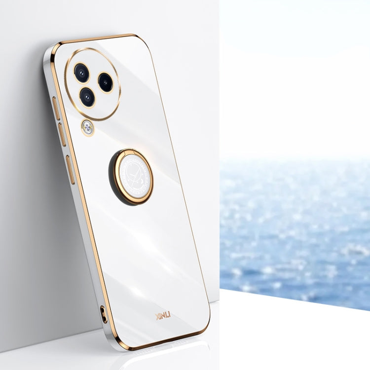XINLI Straight Edge 6D Electroplate TPU Phone Case with Ring Holder, For Xiaomi Civi 3 5G, For Xiaomi Poco C55 4G, For Xiaomi Redmi Note 12 5G Global